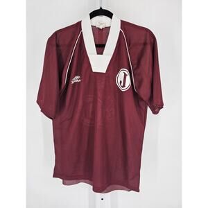 Vintage 1980s Mens Sz M Soccer Jersey Escola De Esportes Futbol Red White